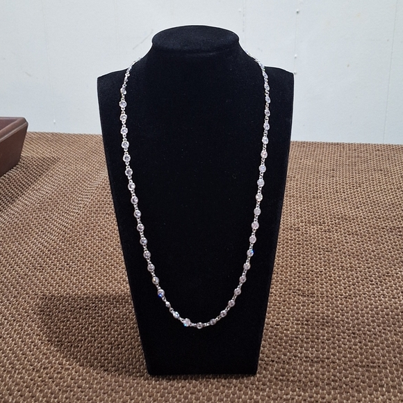 Diamonique By-The-Yard 100-Facet Necklace ✨ Platinum-Clad 925 20" QVC W/box - Picture 12 of 15